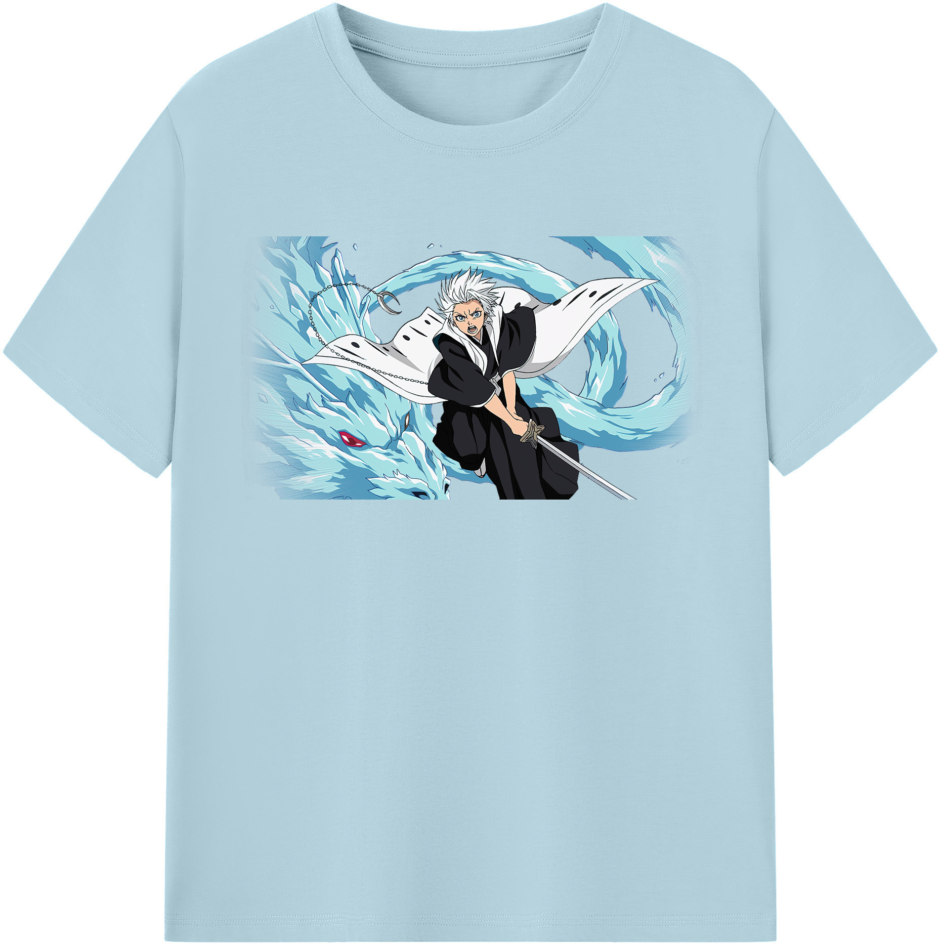 （画像用） ブリーチ 日番谷冬獅郎（ひつがや とうしろう） BLEACH Hitsugaya Toushirou 綿100％半袖Tシャツ（フロントプリント）
